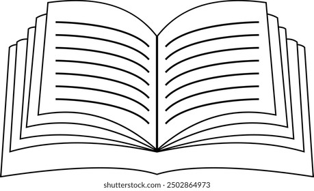 Books outline sketch set. Bookstore, library line symbols. Pile of books silhouettes. Closed and open books. Library, book shop icons.