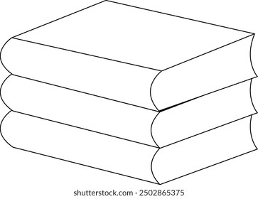 Books outline sketch set. Bookstore, library line symbols. Pile of books silhouettes. Closed and open books. Library, book shop icons.