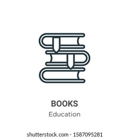 Books outline vector icon. Thin line black books icon, flat vector simple element illustration from editable education concept isolated on white background