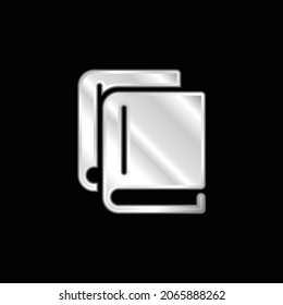 Books Overlapping Arrangement silver plated metallic icon
