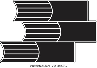 Icono de superposición de libros que representa la colección de volúmenes, pila de educación o pila de estante con fondo transparente