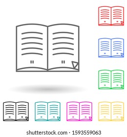 books with pages multi color style icon. Simple thin line, outline vector of books and magazines icons for ui and ux, website or mobile application