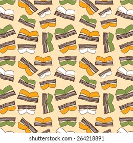 books pattern design - freehand drawing vector illustration