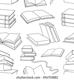Books pattern isolated on white background