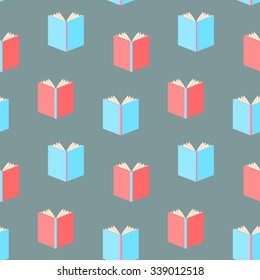 Books Pattern Seamless Colored Vector