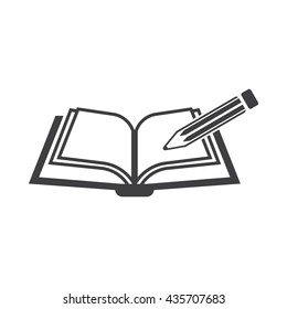 Books with pen and pen icon. Office stuff set. Hand drawing sketch vector illustration