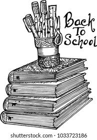 books, pencil, back to school