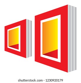 books perspective red vector