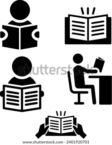 Books and pictophrams set : vector