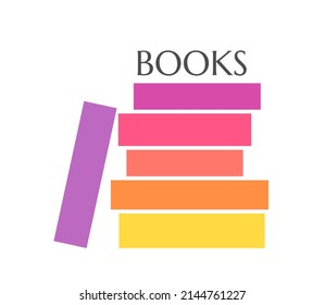 Books pile symbol concept. Colorful books icon. Vector illustration.