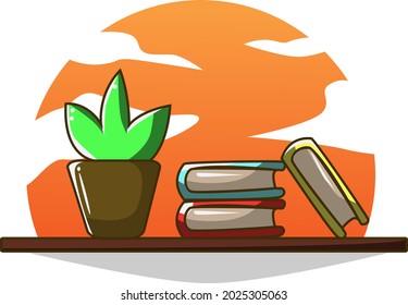 Libros y vectores de dibujo a mano de planta 