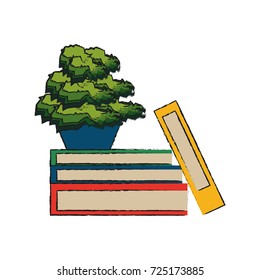 books with plant icon image