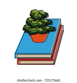 books with plant icon image