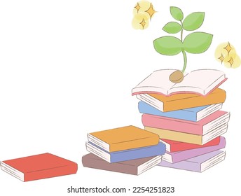 Libros y plantas Imagen de la acumulación de conocimiento 2