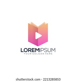 books play gradient coloful logo template