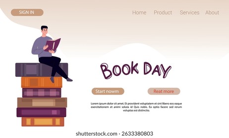 Books for poster, banner, website, advertising. Flat vector clipart, illustration with isolated background.
