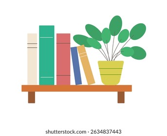 livros com vetor plano simples da planta do potenciômetro para decorar