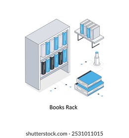 Books Rack  Isometric stock illustration. EPS File stock illustration