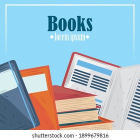 books read learn academic study and education vector illustration