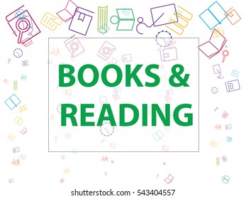 books and reading books image hours, documents and electronic media. abstract background for documents, icons of the books