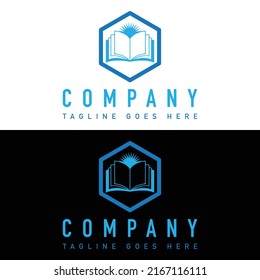 Books, reading, Library, learning, education, Book icons, Book logo, Minimalist logo design Hexagon logo design