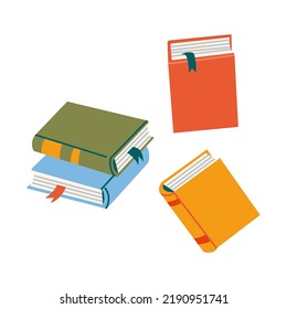 Books for reading, textbooks for education, cartoon style. Trendy modern vector illustration isolated on white background, hand drawn, flat design.