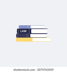 Books with regulations, legal laws and agreements. Rules of regulatory compliance for people working in company. Flat vector isolated illustration.