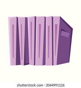Books in a row. Vector illustration in flat style