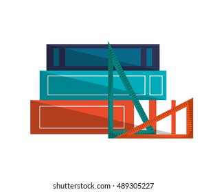 books and ruler icon