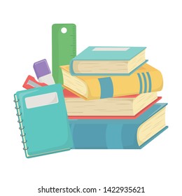 Books and school supplies design
