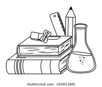 Books and school supplies design