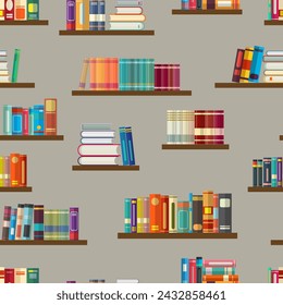 Libros de diseño sin fisuras en ilustración vectorial de estilo plano