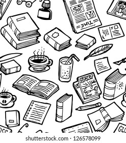 Books seamless pattern
