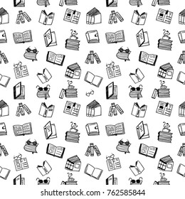 Books seamless pattern