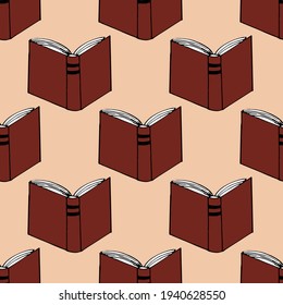 el patrón de los libros es impecable. estilo doodle dibujado a mano. vector, minimalismo, esbozo. fondo de pantalla, textil, papel de envoltura lectura de fondo de la lectura de la literatura ciencias