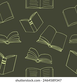 books seamless pattern. hand drawn doodle style.