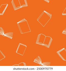 books seamless pattern. hand drawn doodle style.
