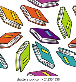 books seamless pattern on white