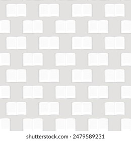 Books seamless pattern. Study endless background. Opened books repeat cover. Vector hand drawn illustration.