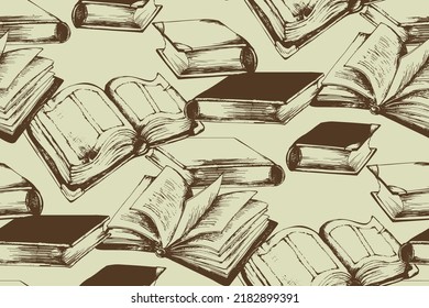Books. Seamless pattern. Suitable for background, fabric, mural, wrapping paper and the like.