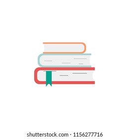 Books set in flat design style, vector illustration
