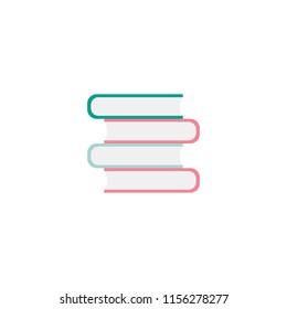 Books set in flat design style, vector illustration
