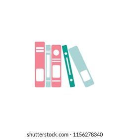 Books set in flat design style, vector illustration