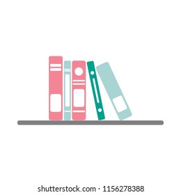 Books set in flat design style, vector illustration