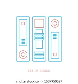 Books set flat design style, vector illustration