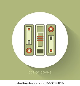 Books set flat design style, vector illustration