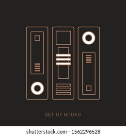 Books set flat design style, vector illustration