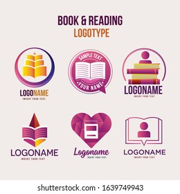 Books set in flat design style, vector illustration. E-learning symbols