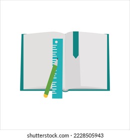 Books set in flat design style, vector illustration