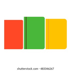 Books set in flat design style vector illustration